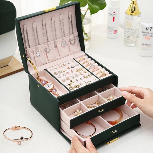 1PC, lock arch three - layer jewelry box, suitable for all kinds of jewelry storage - Bijoux Femme Tendance - Amoréa Paris