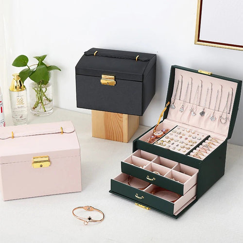 1PC, lock arch three - layer jewelry box, suitable for all kinds of jewelry storage - Bijoux Femme Tendance - Amoréa Paris