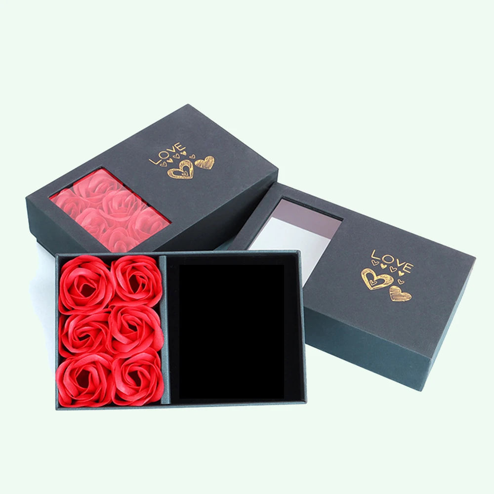 Coffret Cadeau Rose Éternelle – Boîte Luxe pour Bijoux & Surprises