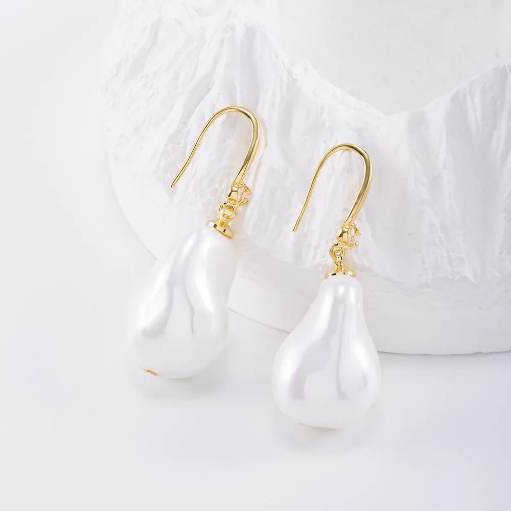 Boucles d'oreilles Perle Goutte d'Eau – Élégance Dorée - Bijoux Femme Tendance - Amoréa Paris