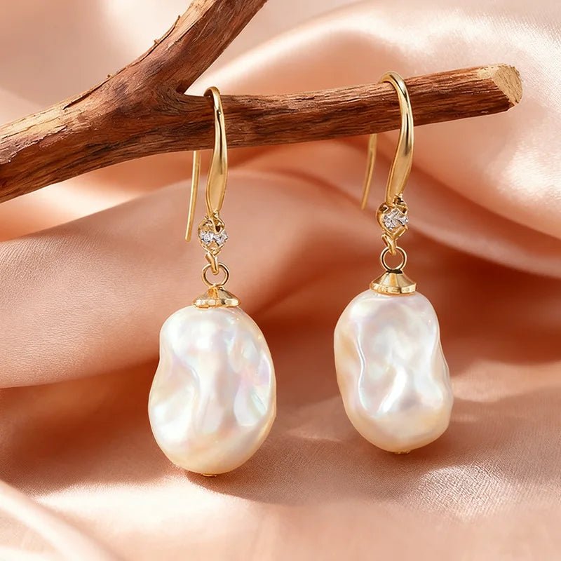 Boucles d'oreilles Perle Goutte d'Eau – Élégance Dorée - Bijoux Femme Tendance - Amoréa Paris