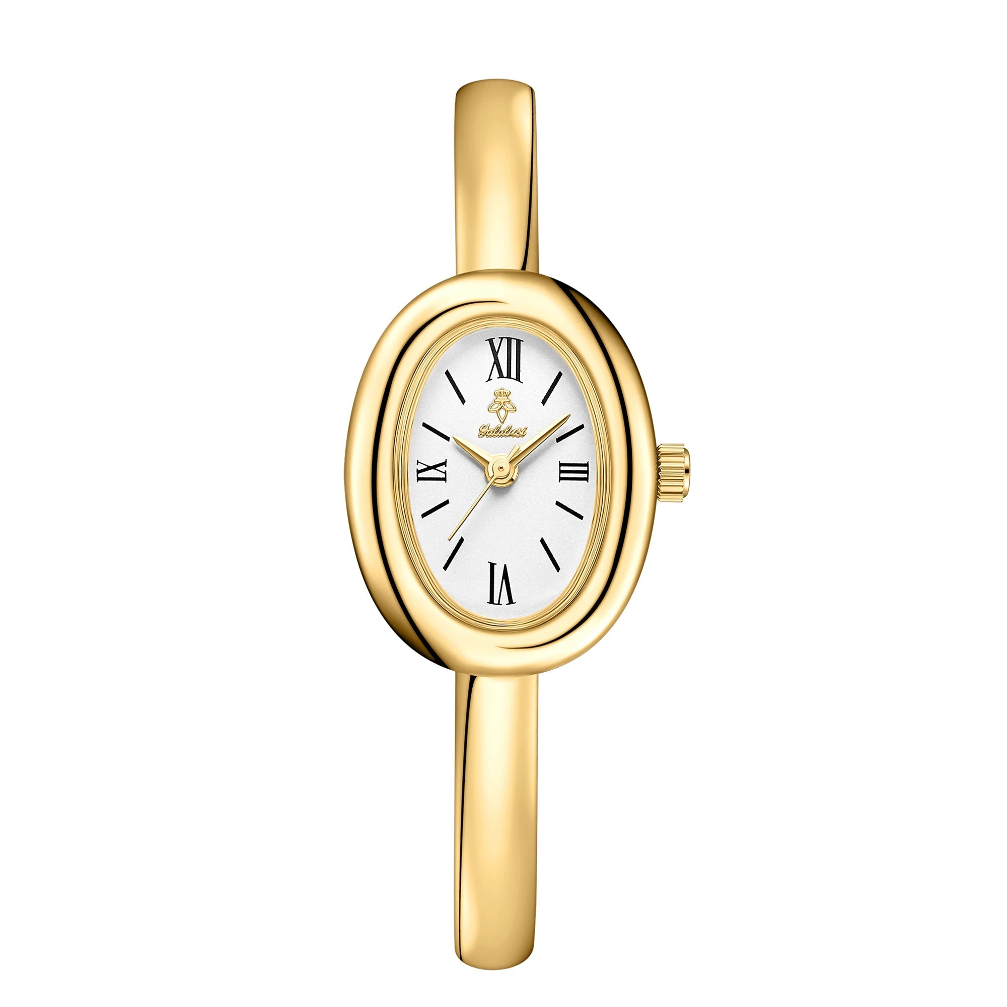 Montre Femme Cadran Ovale Chiffres Romains — Quartz Élégante - Bijoux Femme Tendance - Amoréa Paris